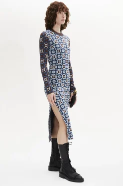 Hot Long-Sleeved Crew-Neck Dress Women Long Dresses