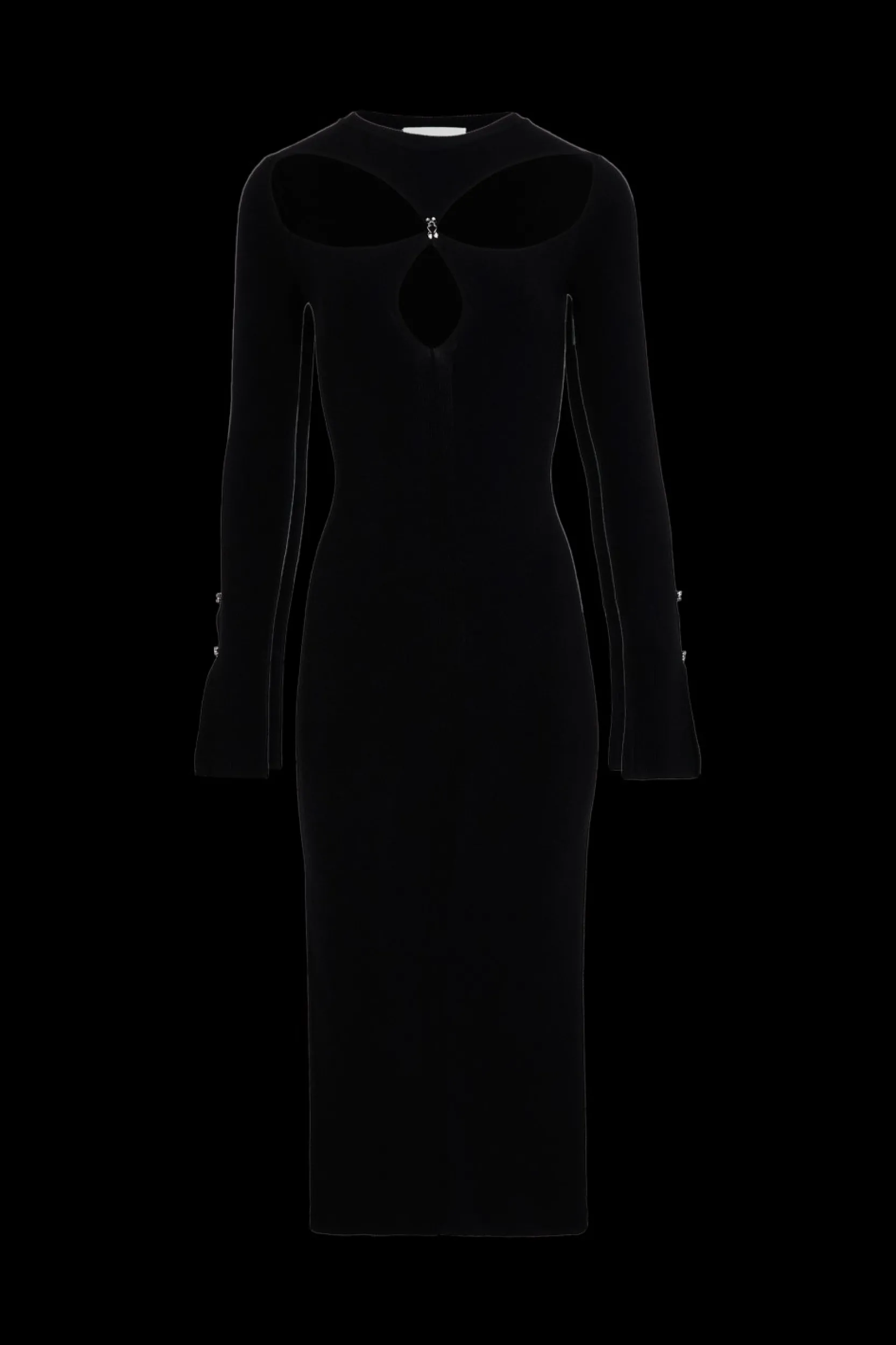 New Long-Sleeved Dress With Rhinestone Fastenings Women Long Dresses