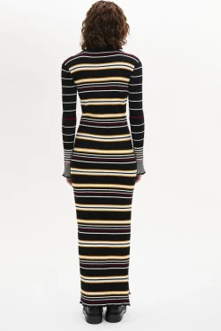 Outlet Long-Sleeved Polo-Collar Dress Women Long Dresses