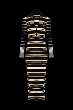 Outlet Long-Sleeved Polo-Collar Dress Women Long Dresses
