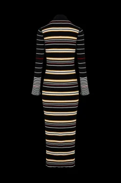 Outlet Long-Sleeved Polo-Collar Dress Women Long Dresses
