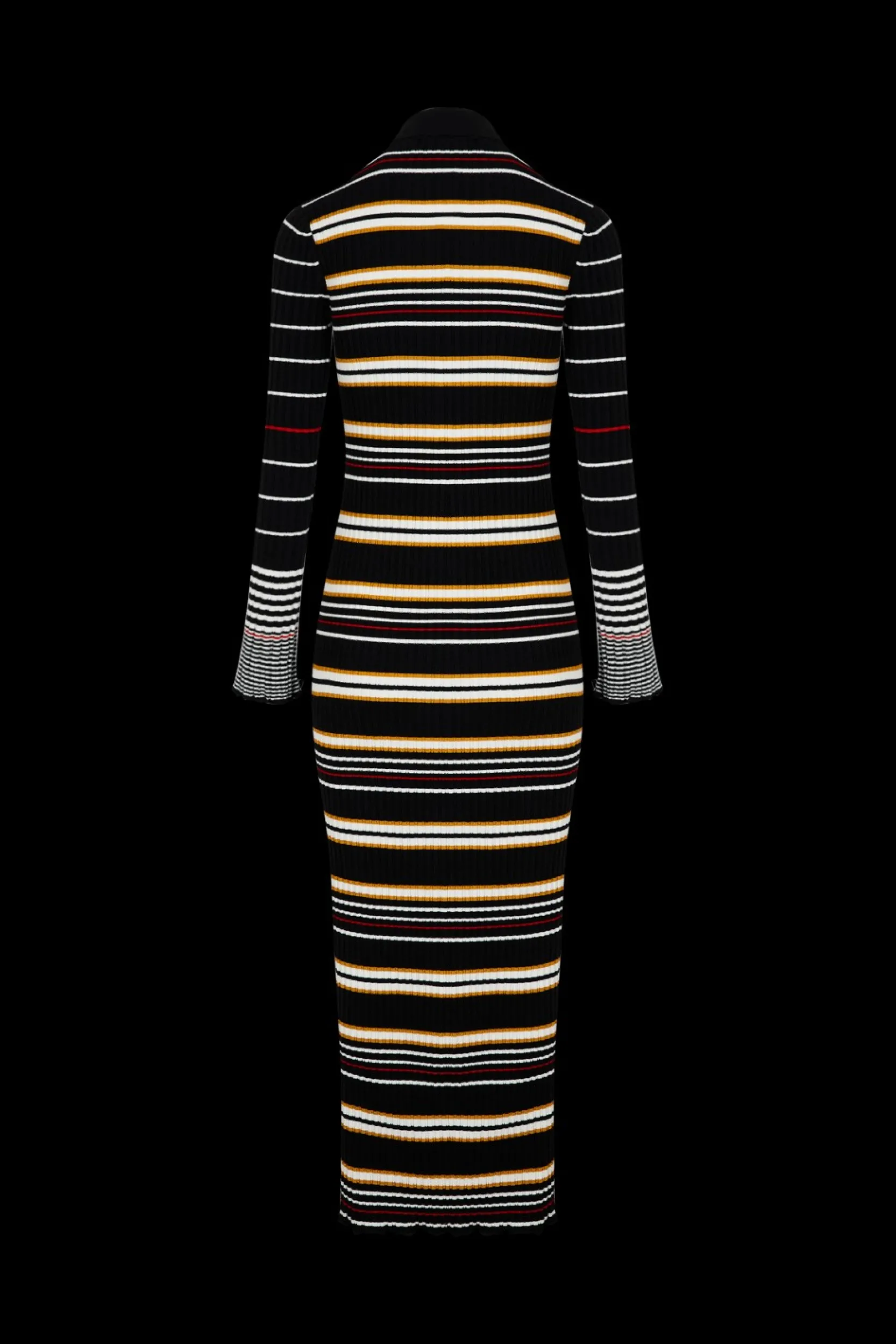 Outlet Long-Sleeved Polo-Collar Dress Women Long Dresses