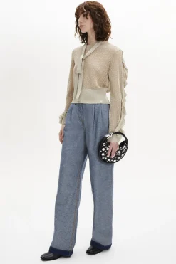 Hot Long-Sleeved Pussybow Blouse Women Sweaters