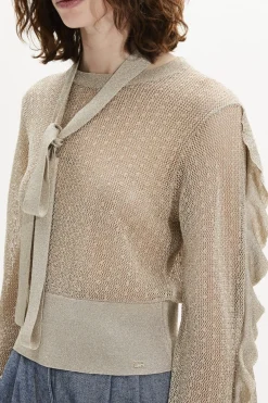 Hot Long-Sleeved Pussybow Blouse Women Sweaters