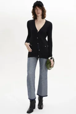 Sale Long-Sleeved V-Neck Cardigan Women Cardigans