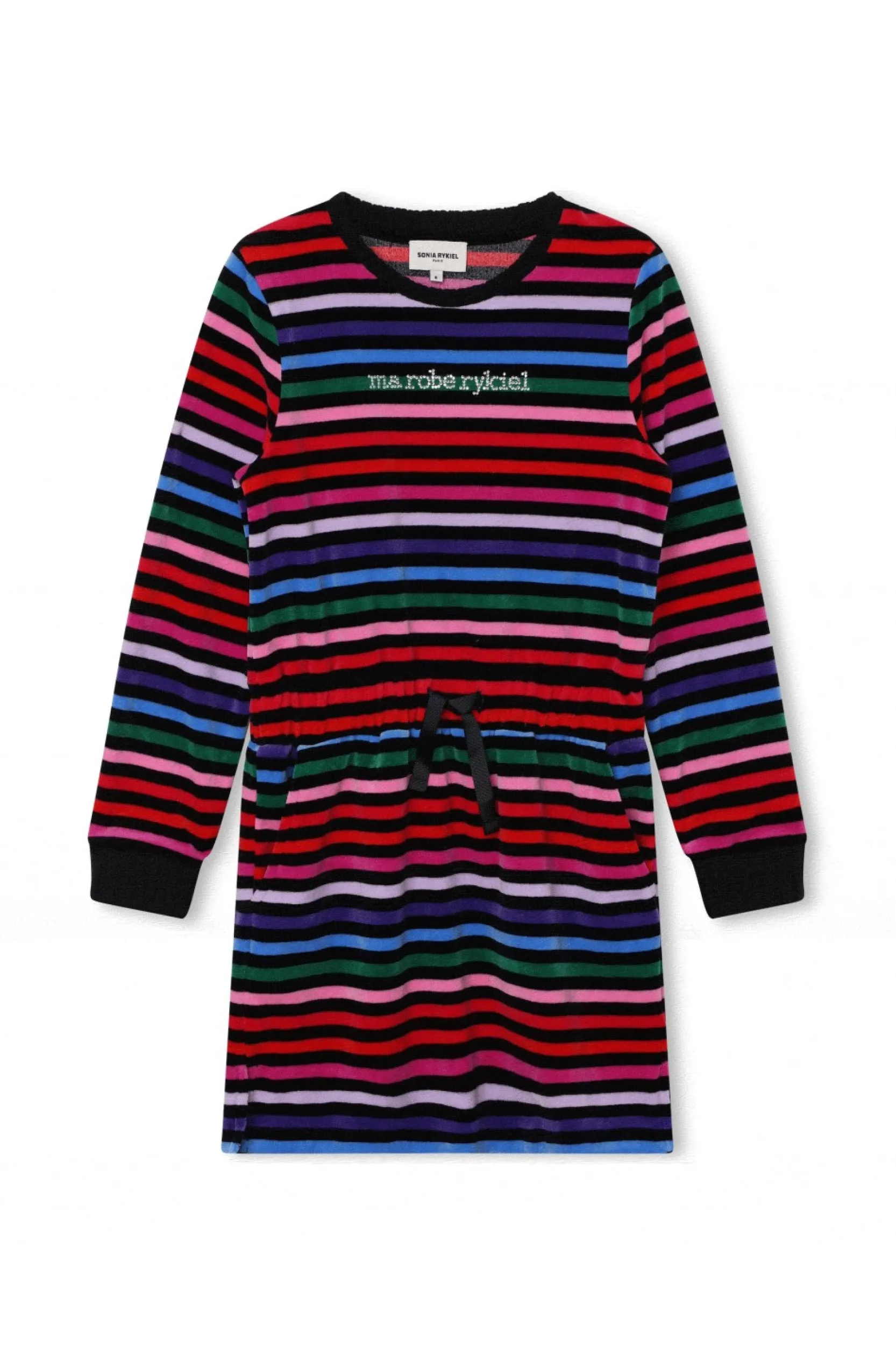 Outlet Multicolor Striped Velvet Dress Children Dresses