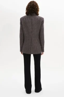 Online Oversized Prince Of Wales Check Jacket Women Jackets