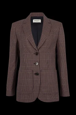 Online Oversized Prince Of Wales Check Jacket Women Jackets