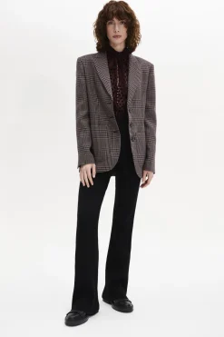Online Oversized Prince Of Wales Check Jacket Women Jackets