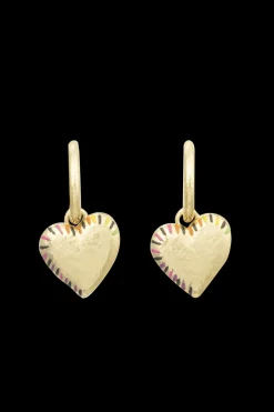New Poetic Garden Striped Heart Earrings Women Accessories