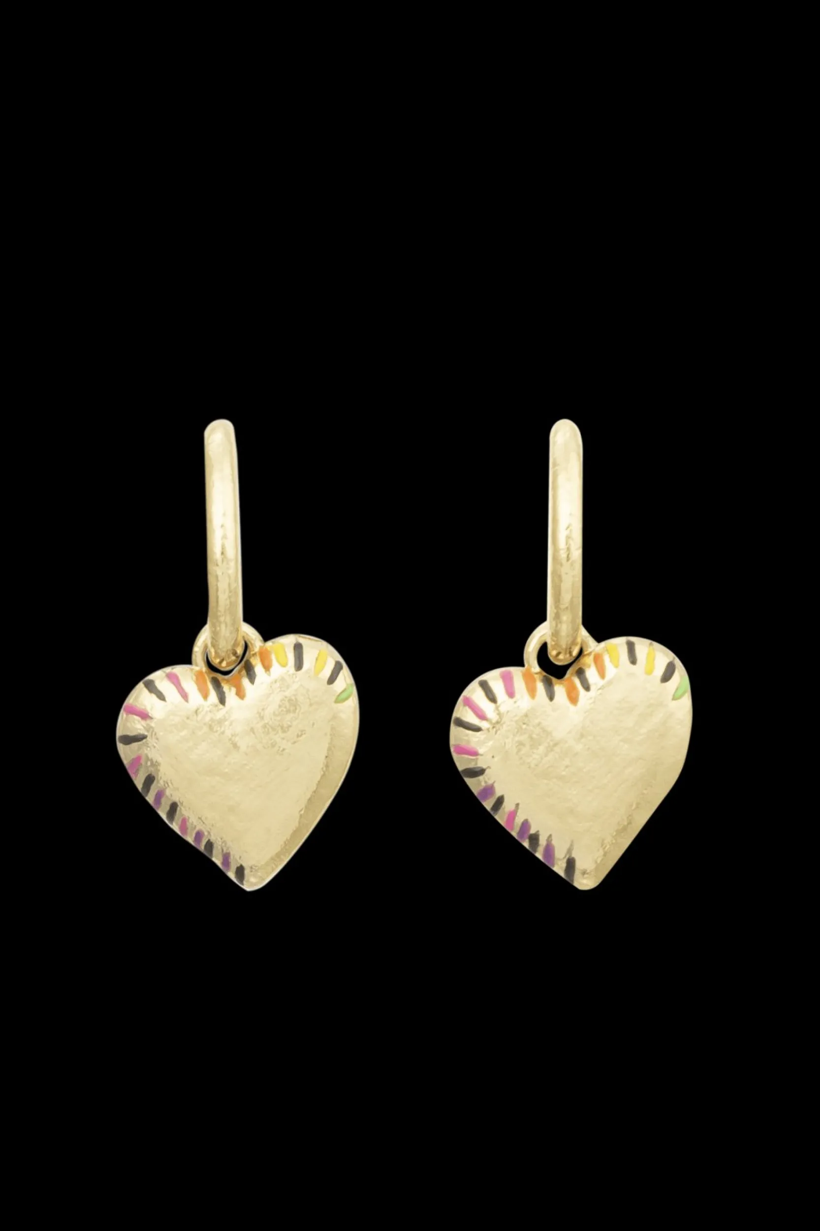 New Poetic Garden Striped Heart Earrings Women Accessories