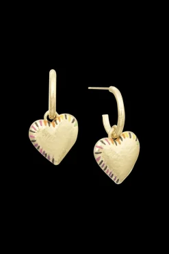 New Poetic Garden Striped Heart Earrings Women Accessories