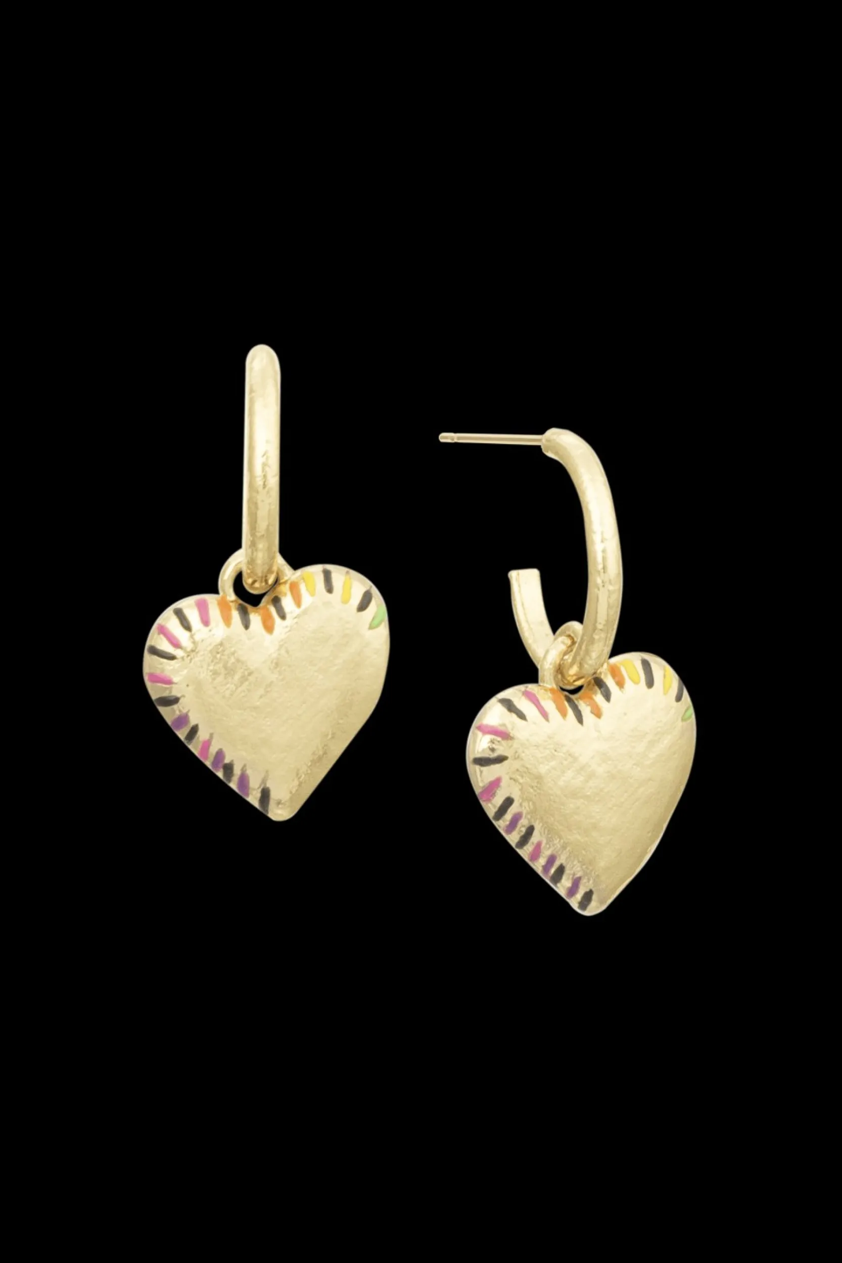 New Poetic Garden Striped Heart Earrings Women Accessories