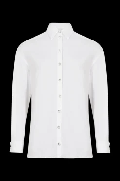Sale Poplin Shirt With Rhinestone Buttons Women Shirts