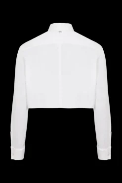 Online Poplin Short Shirt With Rhinestone Buttons Women Shirts