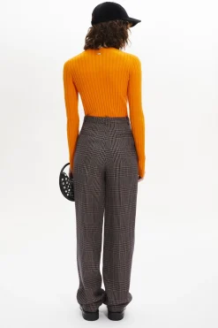 Outlet Prince Of Wales Check Pleated Trousers Women Trousers And Denim
