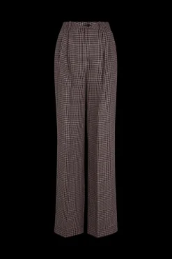 Outlet Prince Of Wales Check Pleated Trousers Women Trousers And Denim