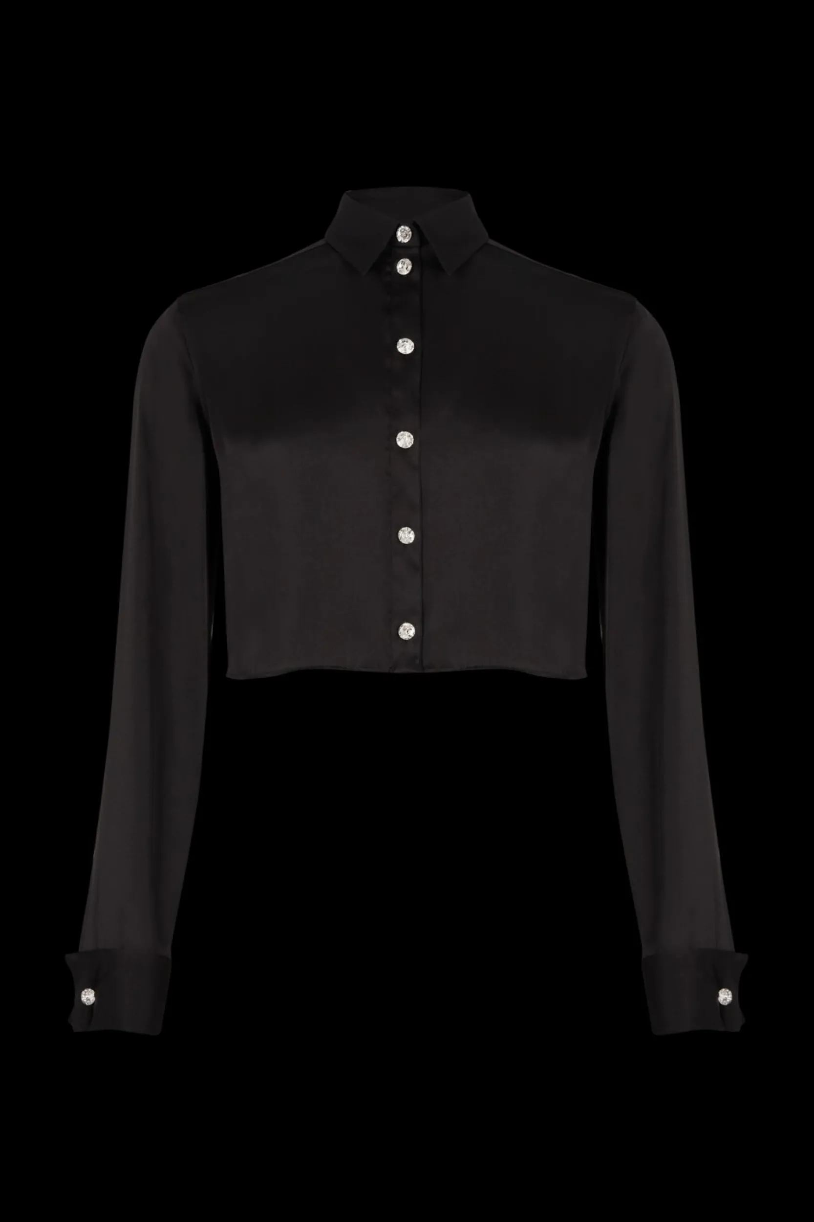 Online Satin Shirt With Rhinestone Buttons Women Shirts