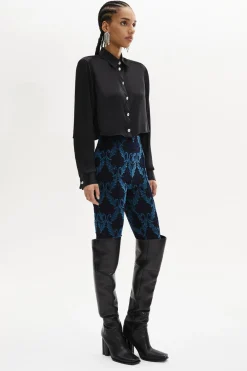Online Satin Shirt With Rhinestone Buttons Women Shirts