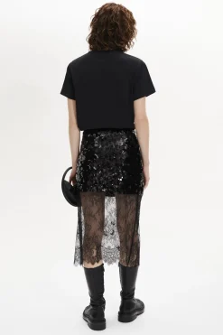 Sale Sequined Midi Skirt Women Skirts