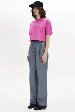 Outlet Short-Sleeved Cropped Crew Neck T-Shirt Women T-Shirts