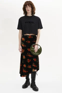Discount Short-Sleeved Cropped Crew Neck T-Shirt Women T-Shirts