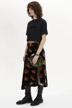 Discount Short-Sleeved Cropped Crew Neck T-Shirt Women T-Shirts