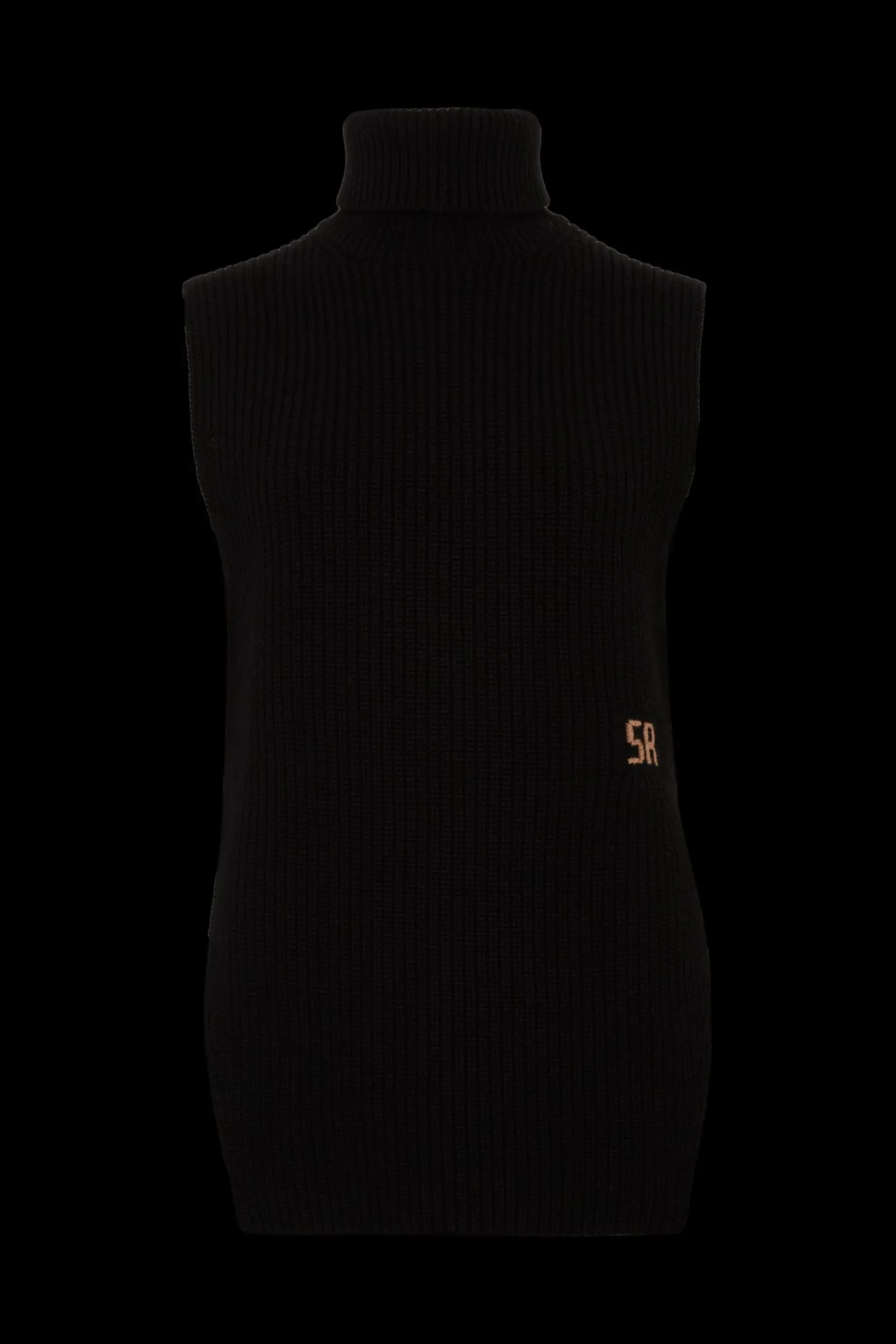 Sleeveless Turtleneck Jumper With Side Slits Women Sweaters
