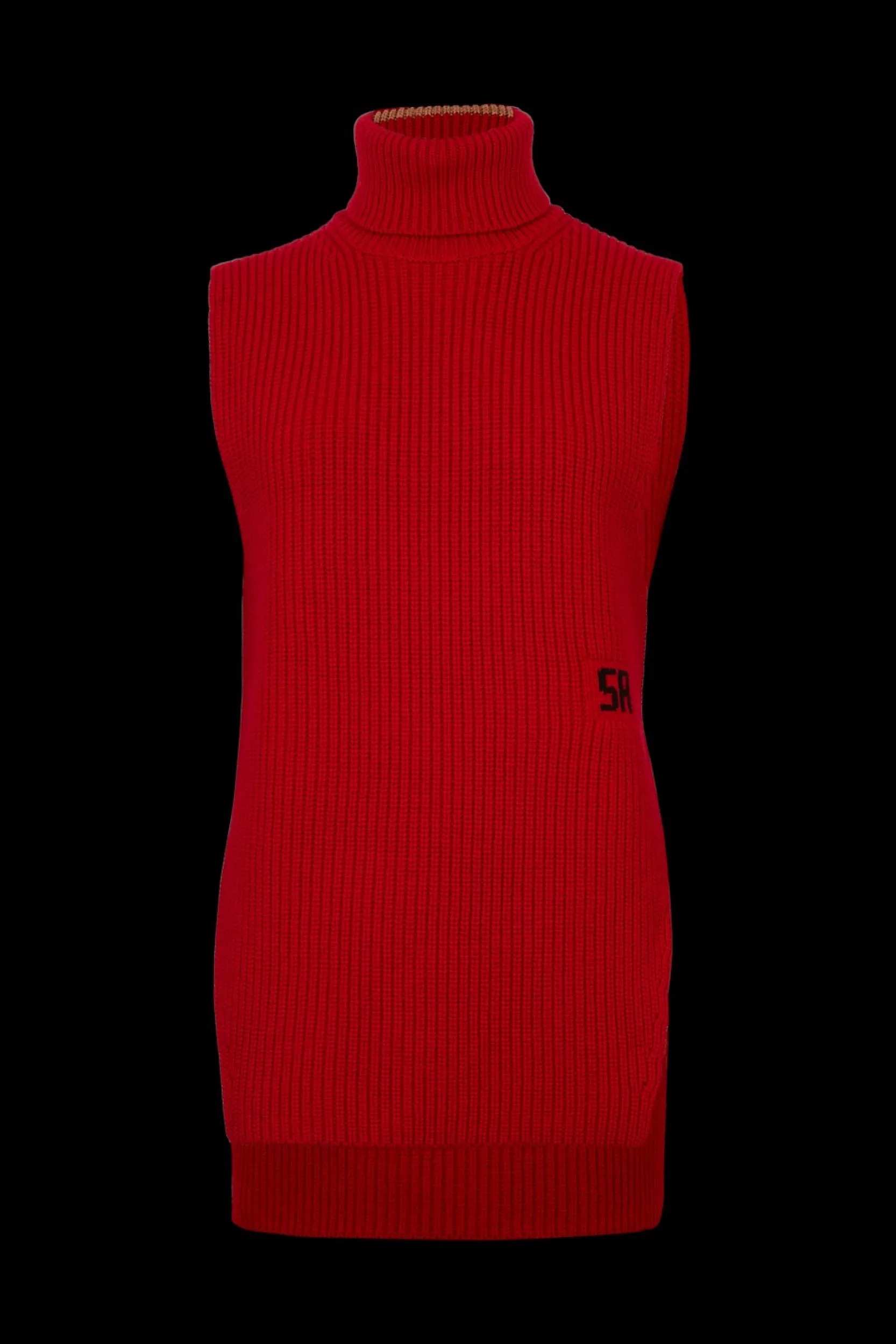 Hot Sleeveless Turtleneck Jumper With Side Slits Women Sweaters
