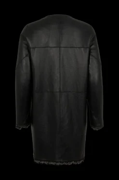 Online Straight-Cut Reversible Coat In Leather And Shearling Women Coats