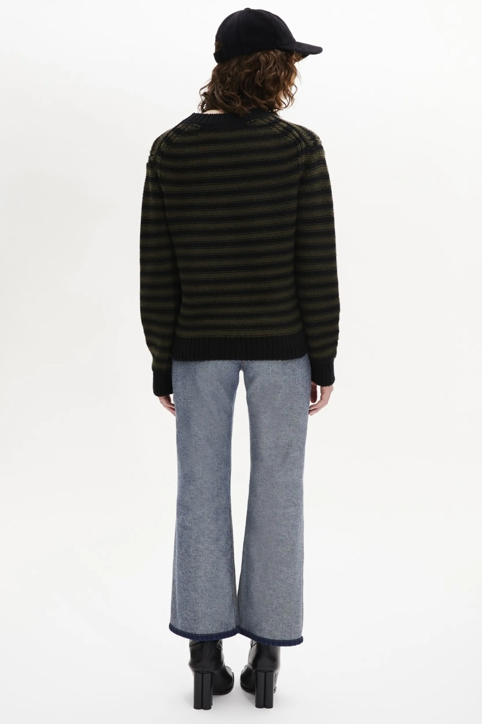 Sale Striped Long-Sleeved Crew Neck Sweater Women Sweaters