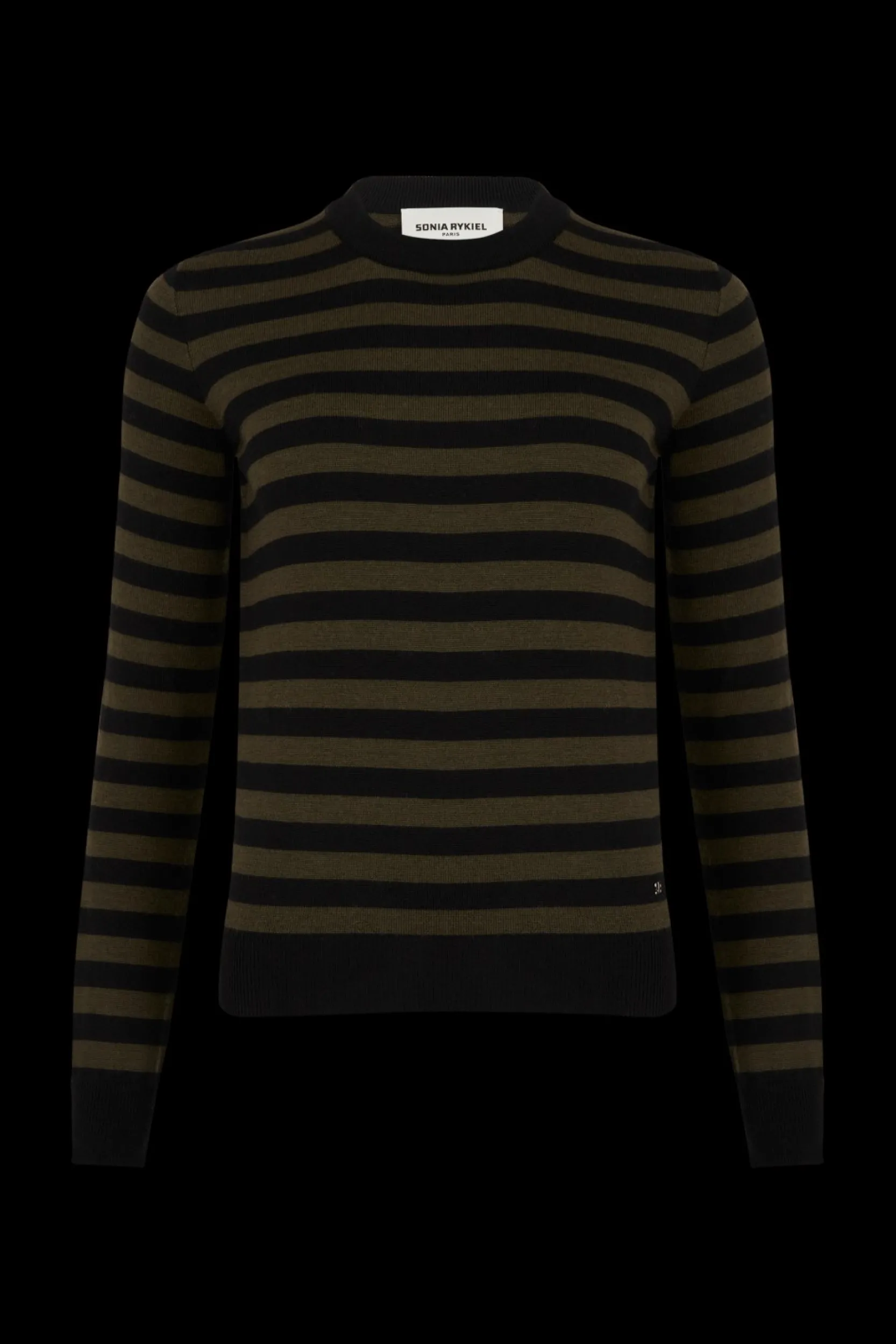 Online Striped Long-Sleeved Crew Neck Sweater Women Sweaters
