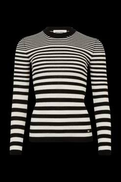 Hot Striped Long-Sleeved Crew Neck Sweater Women Sweaters