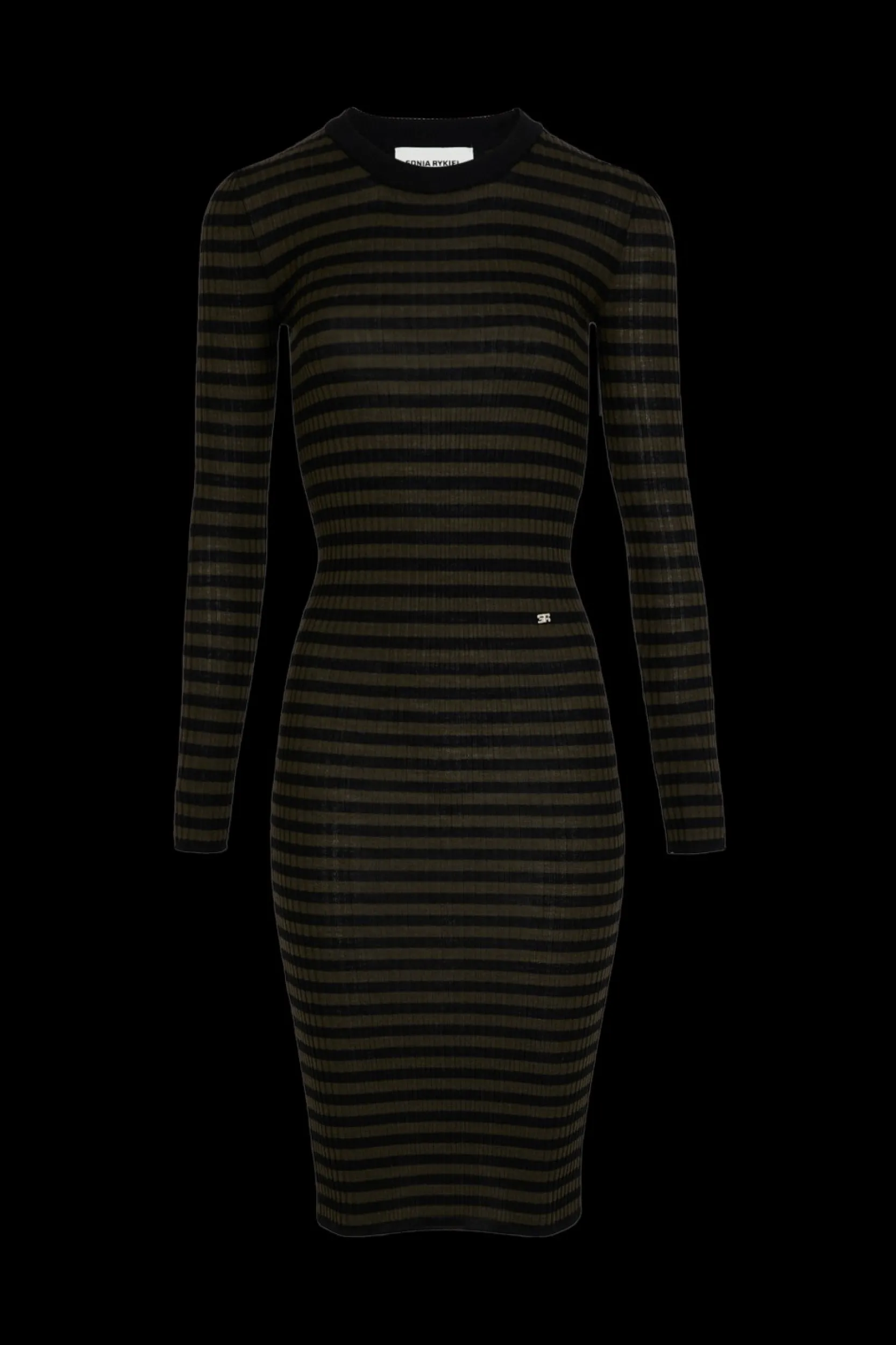 Striped Long-Sleeved Crew Neck Dress Women Long Dresses
