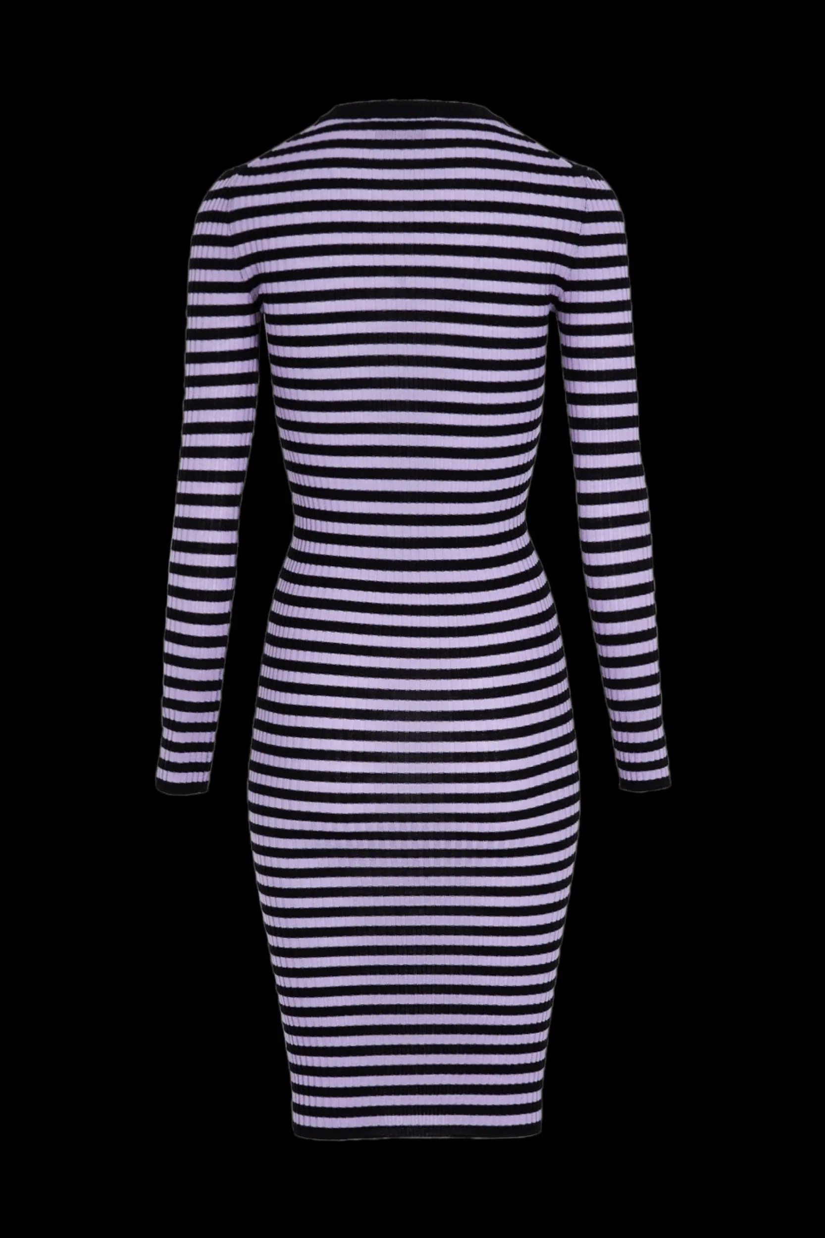 Hot Striped Long-Sleeved Crew Neck Dress Women Long Dresses