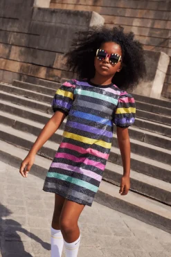 Best Striped Sequins Girl Dress Children Dresses