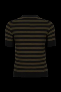 Sale Striped Short-Sleeved Crew Neck Sweater Women Sweaters