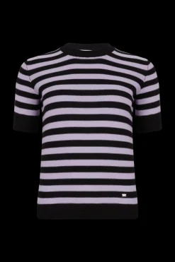 New Striped Short-Sleeved Crew Neck Sweater Women Sweaters