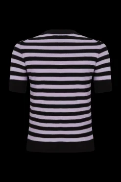 New Striped Short-Sleeved Crew Neck Sweater Women Sweaters