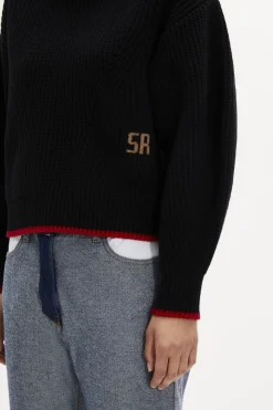 Turtleneck Jumper With Curved Long Sleeves Women Sweaters