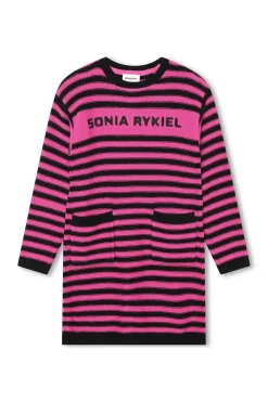 Outlet Two-Tone Striped Dress Children Dresses