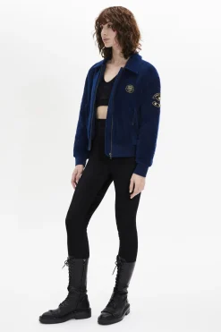 Clearance Velvet Quilted Bomber Jacket Women Jackets