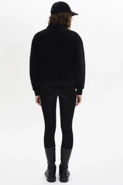 Velvet Quilted Bomber Jacket Women Jackets