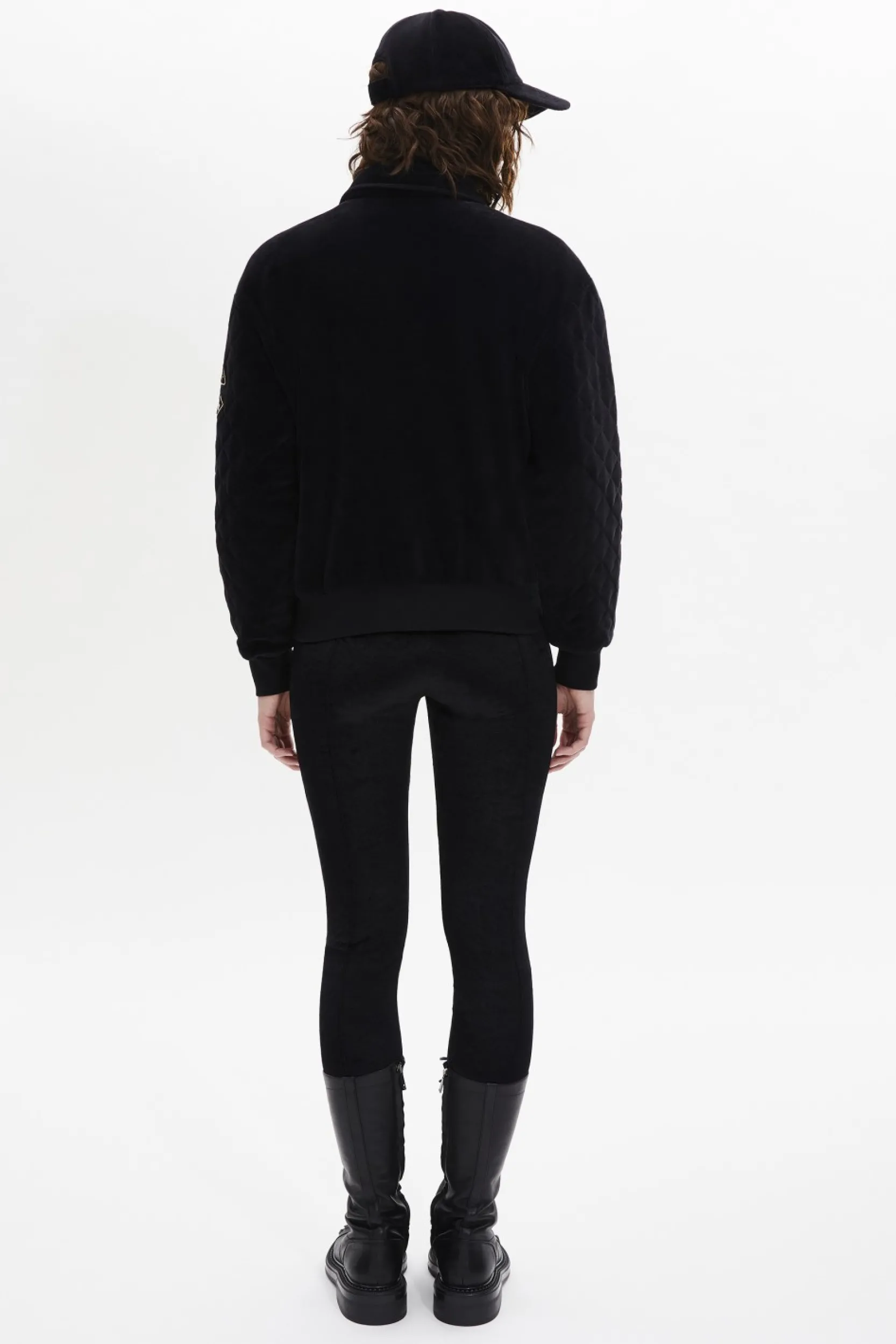 Velvet Quilted Bomber Jacket Women Jackets