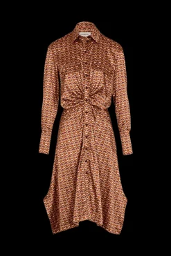New Vintage Papyrus Print Midi Skater Dress Women Long Dresses