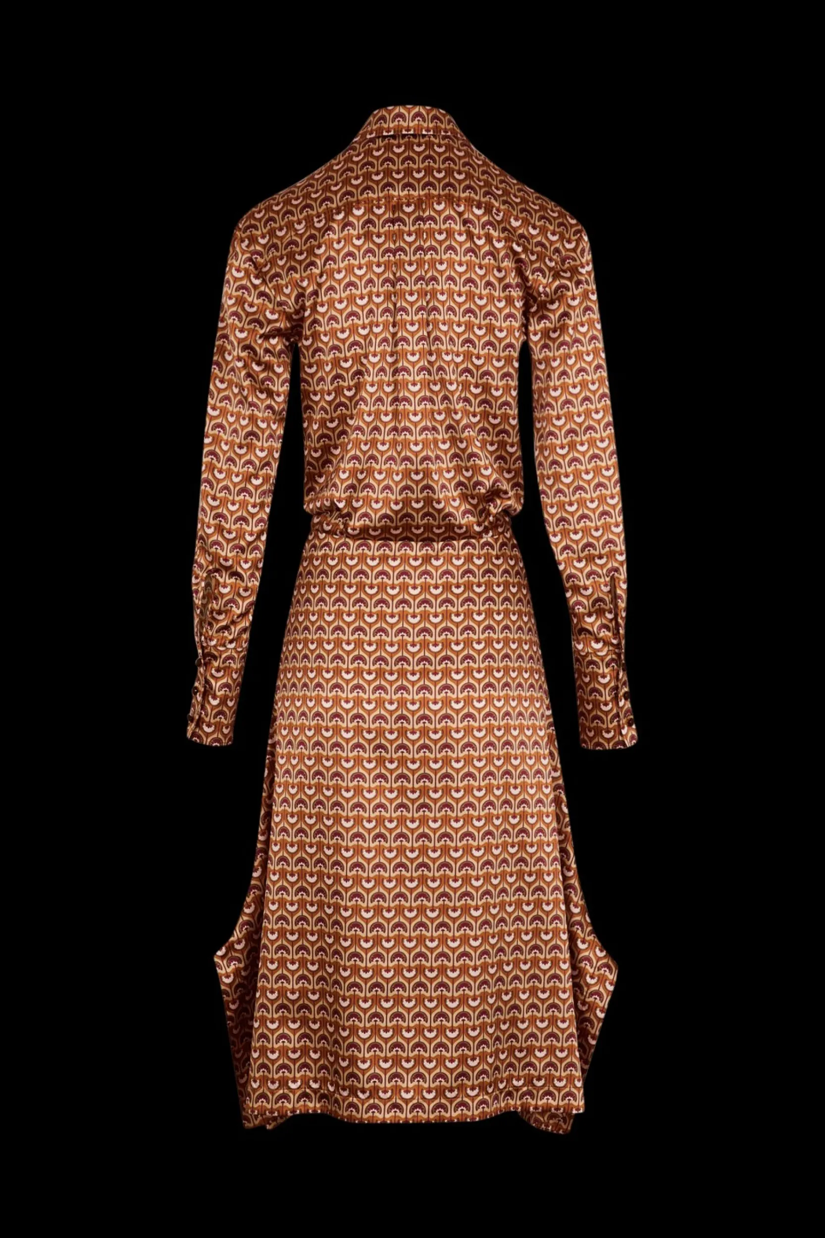 New Vintage Papyrus Print Midi Skater Dress Women Long Dresses