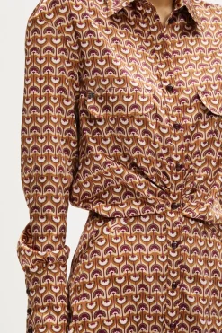 New Vintage Papyrus Print Midi Skater Dress Women Long Dresses