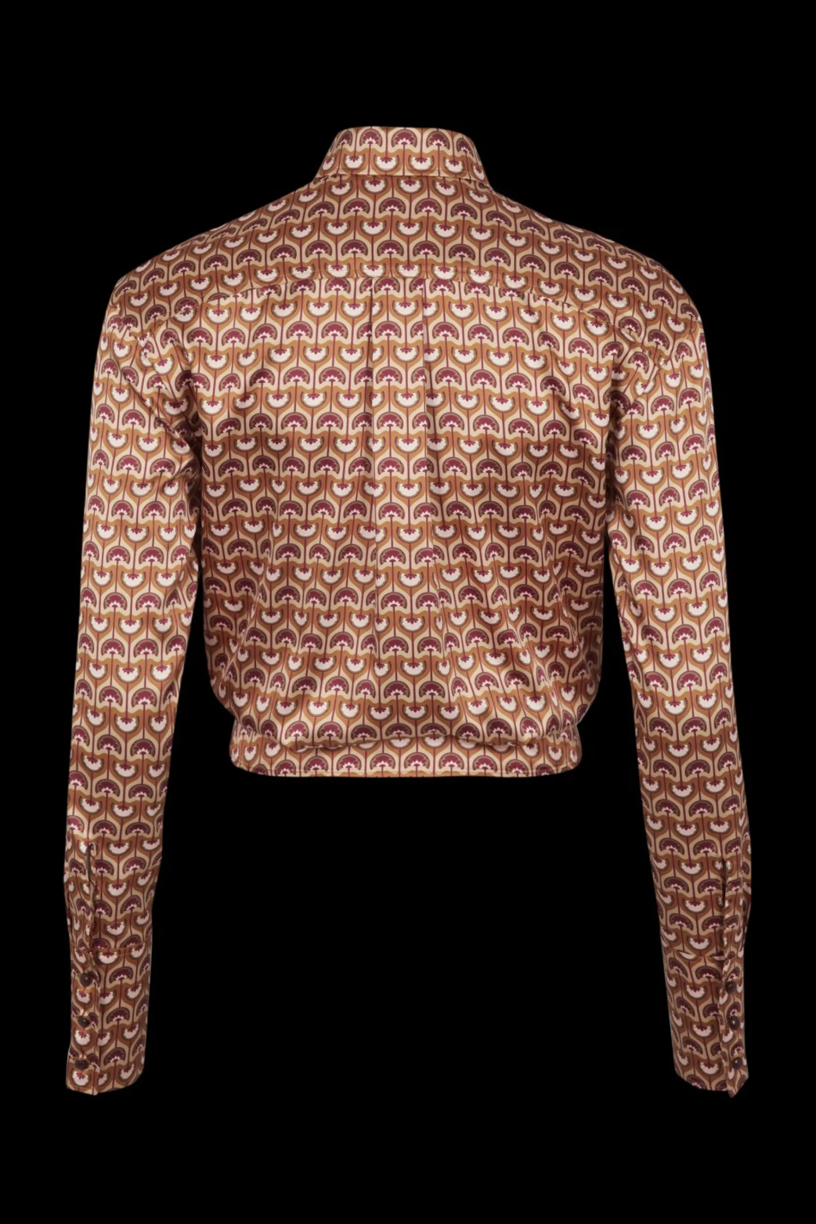 Sale Vintage Papyrus Print Satin Shirt Women T-Shirts