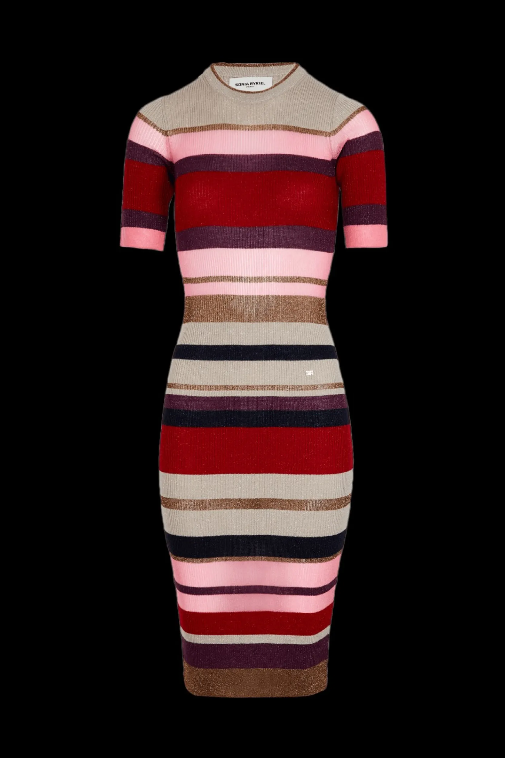 Clearance Wool And Lurex Striped Dress Women Long Dresses