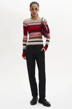 Sale Wool And Lurex Striped Jumper Women Sweaters